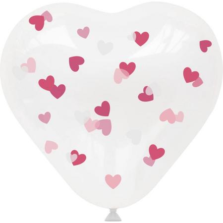 Folat - Ballonnen harten confetti (4 stuks)