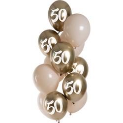Folat - Golden Latte 50 jaar ballonnen (12 stuks)