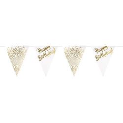 Luxe goudkleurige happy birthday slinger - Feestdecoratievoorwerp