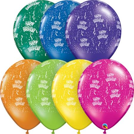 Meerkleurige Happy Birthday Ballonnen 40cm - 50 stuks