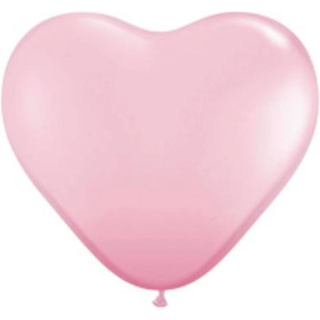 Roze Hart Ballonnen 13cm - 100 stuks