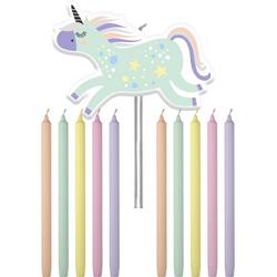 Verjaardagskaarsjes Unicorns & Rainbows 10 cm - 11 stuks