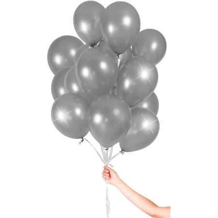Zilverkleurige Ballonnen 23cm - 30 stuks