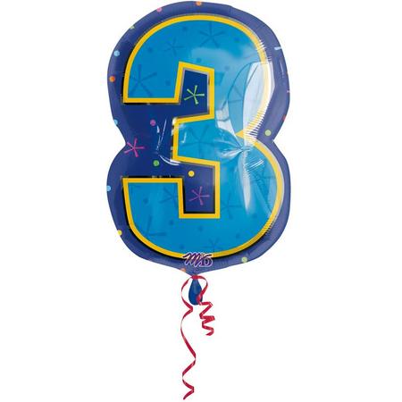 3 jaar cijferballon - 46 cm