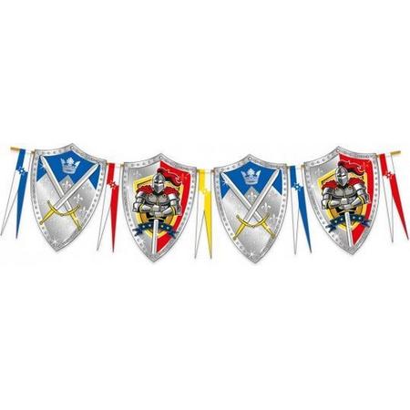3x Stuks ridders kinder verjaardag thema feestje vlaggenlijnen van 6 meter