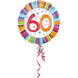 60 Jaar Folieballon Radiant Birthday - 46 cm