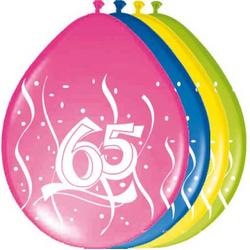 Ballonnen 65 jaar swirl 8 stuks