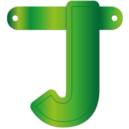 Banner letter j lime groen