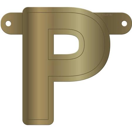 Banner letter p metallic goud