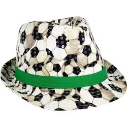   Trilby-hoed Voetbal 22,5 X 13 Cm Polyester Zwart/wit/groen