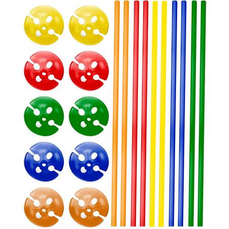 Meerkleurige Ballonstokjes met Houders - 10 stuks