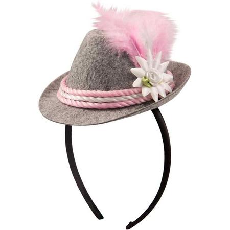 Tiara mini Trilby hoed roze Oktoberfest