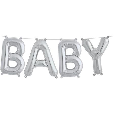 Zilveren Folie Ballonnen Set BABY