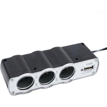 ForDig - Auto USB Splitter - Auto lader verdeler 3 poorts met USB - 4 in 1 lader - Adapter 3.1A /12V/24V