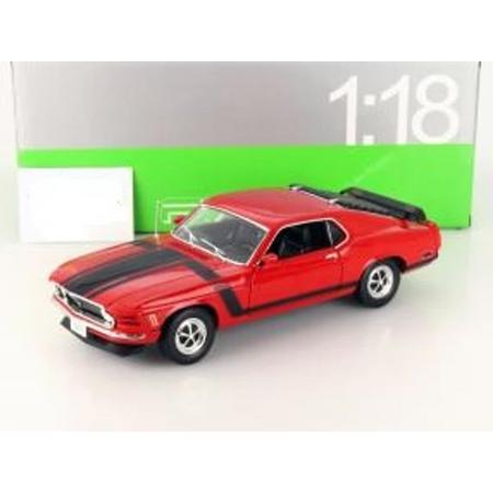 Ford Mustang Boss 302 1970 Rood 1-18 Welly