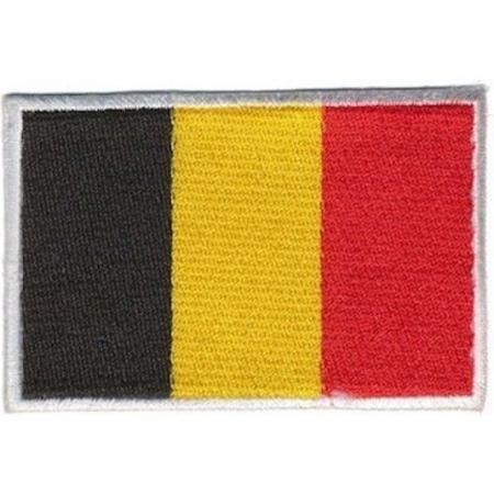 Patch - Strijkembleem - Belgische vlag - 7 x 4,5 cm
