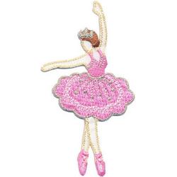 Strijkembleem - Patch - Ballerina - 4 x 8 cm - Roze