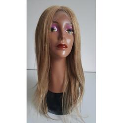 Braziliaanse Remy pruik 18 inch (45,7 cm)- real human hair - blonde rechte haren - Braziliaanse pruik - echt menselijke haren - met kleine (