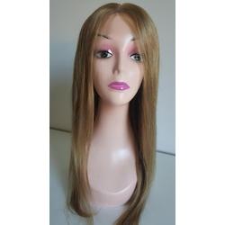 Braziliaanse Remy pruik 20 inch - real human hair - blonde rechte haren - Braziliaanse pruik - echt menselijke haren - met kleine (
