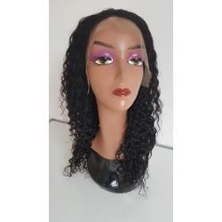 Braziliaanse Remy pruik 20 inch - real human hair - donkerbruine diepe golf haren - Braziliaanse pruik - echt menselijke haren - met kleine (