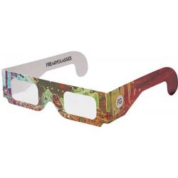Freaky Glasses® - Classic spacebril met spiraal diffractie effect - Festivalbril - Volwassenen - Dames - Heren - Karton - multicolor