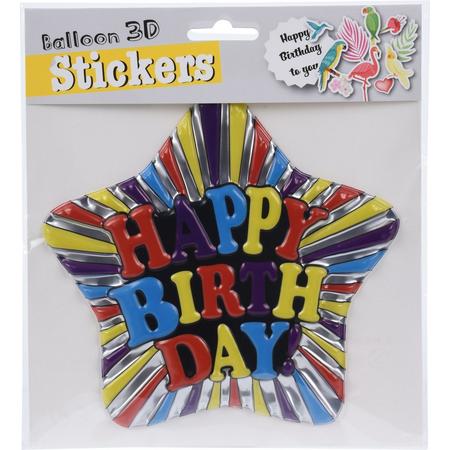 Free And Easy Ballon 3d-stickers Happy Birthday 16cm Ster