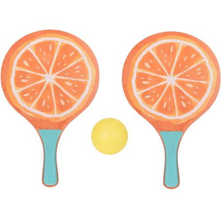 Free And Easy Beachballset Sinaasappel 3-delig Oranje/turquoise