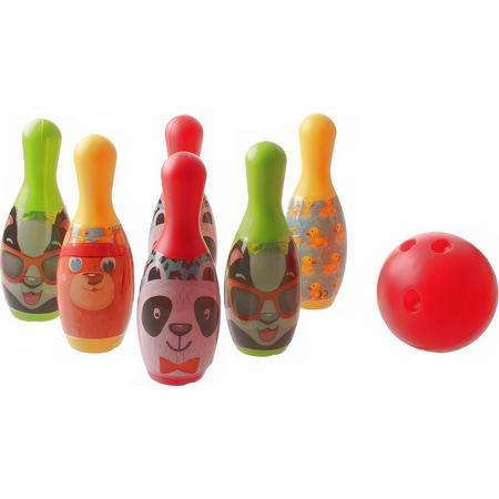 Free And Easy Bowlingset Funny Faces 7-delig Multicolor
