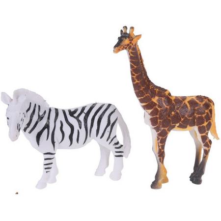 Free And Easy Dierenset 2-delig Giraffe En Zebra 8 Cm