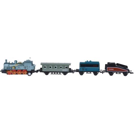 Free And Easy Locomotief Met Wagons 20 Cm 4-delig Die-cast Blauw