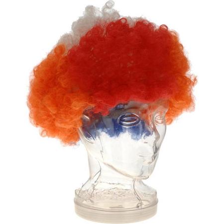 Free And Easy Pruik Afro Holland Unisex Rood/wit/blauw/oranje One-size