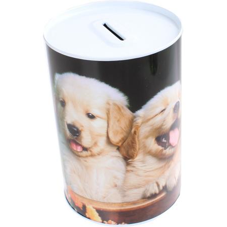 Free And Easy Spaarpot 15 Cm Blik Drie Puppys Blond