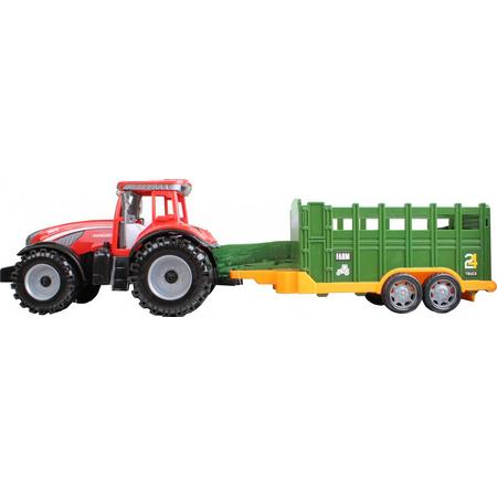 Free And Easy Tractor 24truck Aanhanger 44 Cm Groen/rood