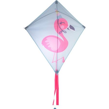 Free And Easy Vlieger Flamingo Blauw/roze 59 X 68 Cm