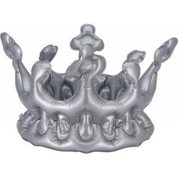 kroon opblaasbaar 23 x 15,5 cm PVC zilver