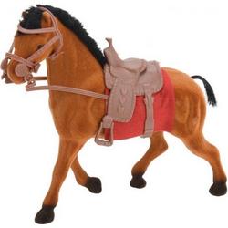 paard met zadel 17 cm bruin