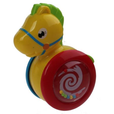 Free And Easy Babyspeelgoed Rollend Paard Geel 11 Cm