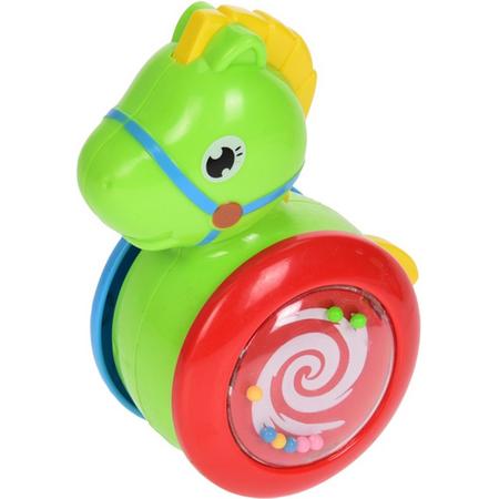 Free And Easy Babyspeelgoed Rollend Paard Groen 11 Cm