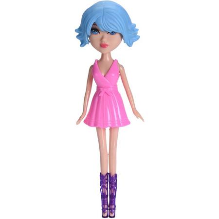 Free And Easy Pop Blauw Haar Met Roze Jurk 26 Cm