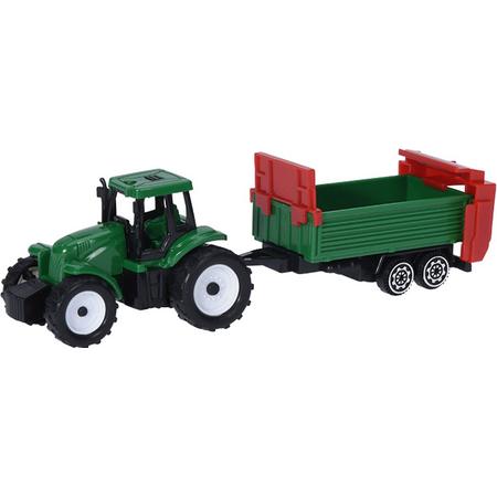 Free And Easy Tractor Met Aanhanger 18 Cm Groen-rood