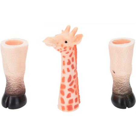 Free And Easy Vingerpop Wildlife Giraffe 9 Cm Beige 3-delig