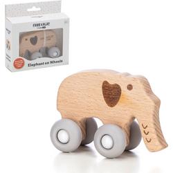 Free2Play - Houten speelgoed met siliconen wielen - Olifant / Elephant