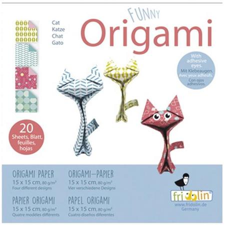 Fridolin Origami Katjes Vouwen 15 X 15 Cm 20 Stuks Multicolor