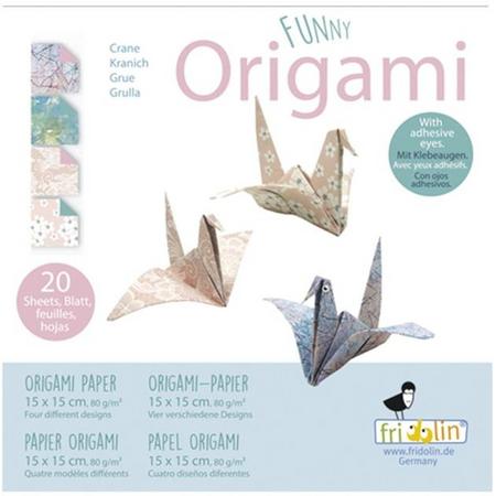 Fridolin Origami Kraanvogel Vouwen 15 X 15 Cm 20 Stuks Multicolor