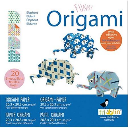 Fridolin Origami Olifant Vouwen 20 X 20 Cm 20 Stuks Multicolor