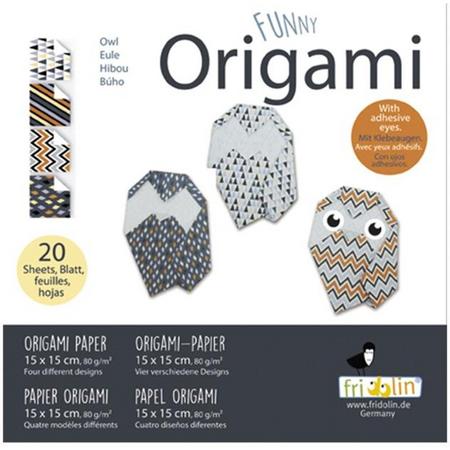 Fridolin Origami Uil Vouwen 15 X 15 Cm 20 Stuks Multicolor