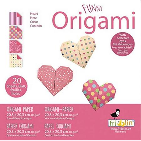 Funny Origami - Hart - 20 bladen - 20x20cm