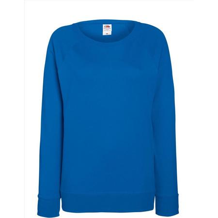 Blauwe sweater / sweatshirt trui met raglan mouwen en ronde hals voor dames - blauw - basic sweaters M (38)