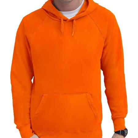 Oranje hoodie / sweater met capuchon - heren - raglan - basics - hooded sweatshirts - Koningsdag / EK en WK supporter 2XL (EU 56)
