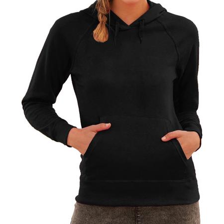 Zwarte hoodie / sweater met capuchon - dames - raglan - basics - hooded sweatshirts XS (34)